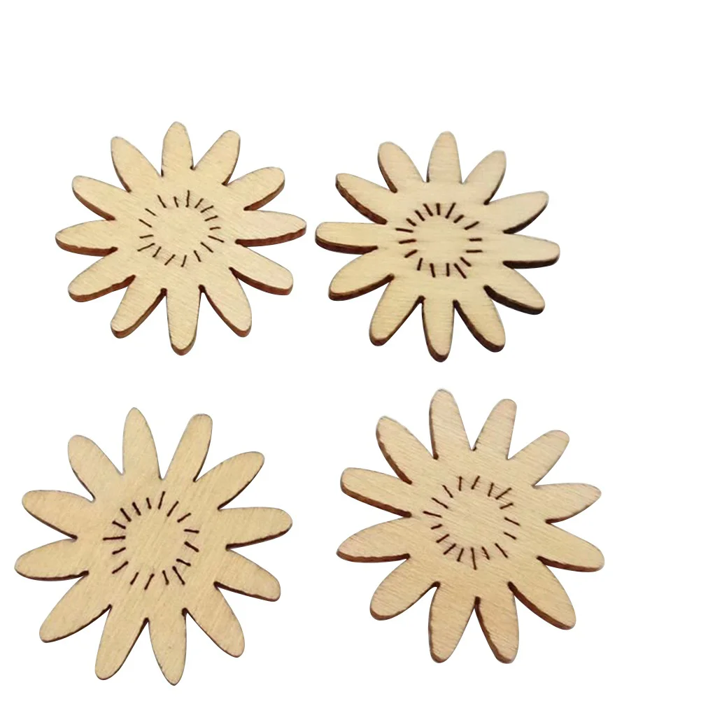 

Wood Wooden Embellishments Slices Flower Craft Chrysanthemum Unfinished Slice Pieces Diy Cutouts Shape Natural Centerpiece