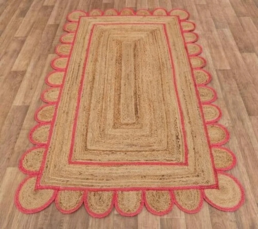 

Natural Jute Rug 100% Handmade Rectangle Braided 2.6x8 Feet Home Decor Look Rug Carpet Room Decoration Rug for Living Room