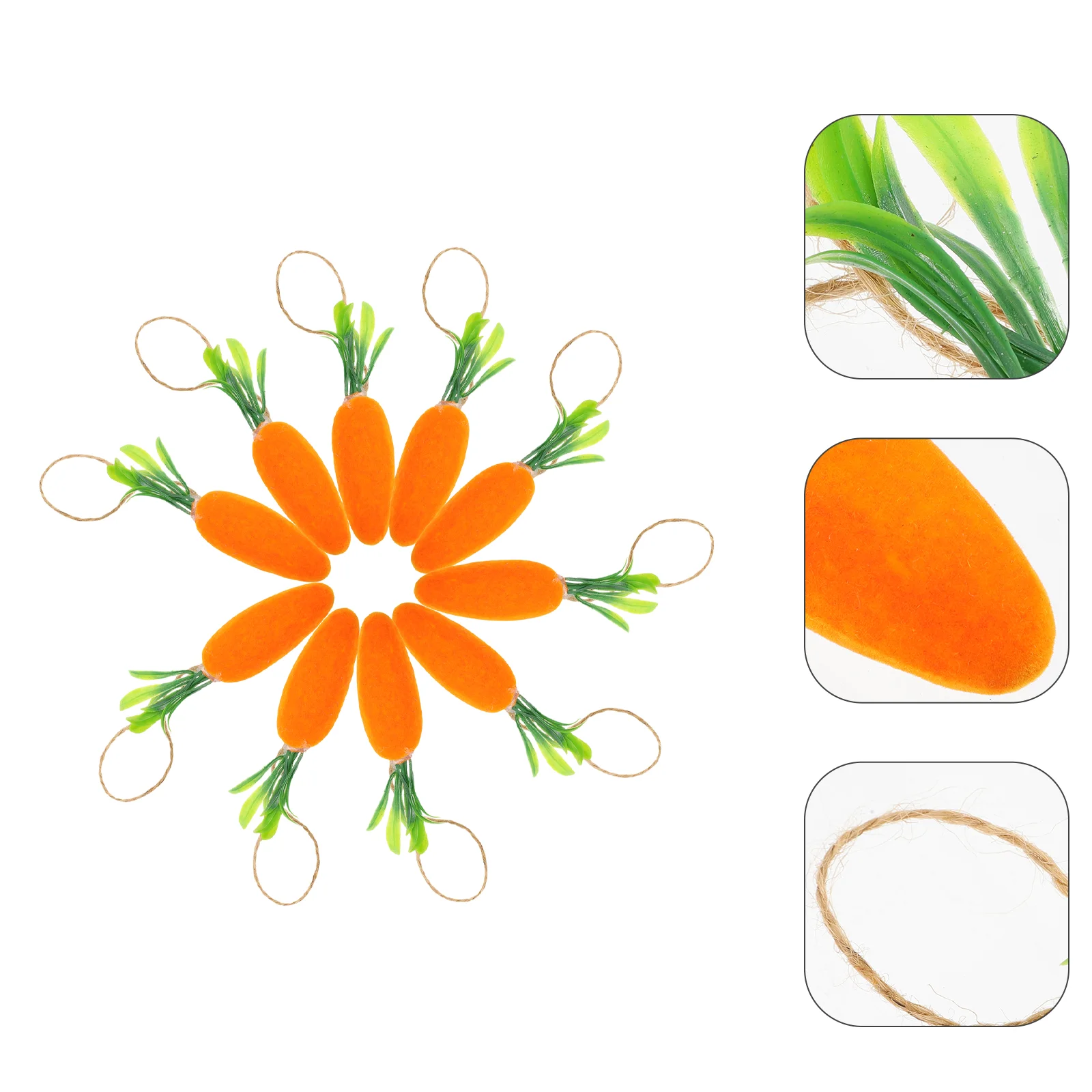

10pcs Simulated Carrot Pendants Easter Foams Carrot Artificial Carrot Adornments