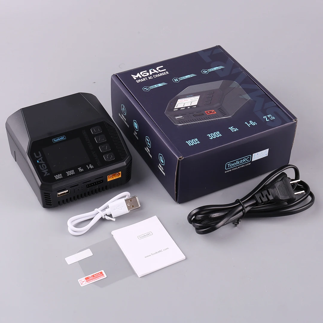 ToolkitRC M6AC Smart Lipo Зарядное устройство Разрядник переменного тока 120 Вт DC300W MAX30A для 1-6S