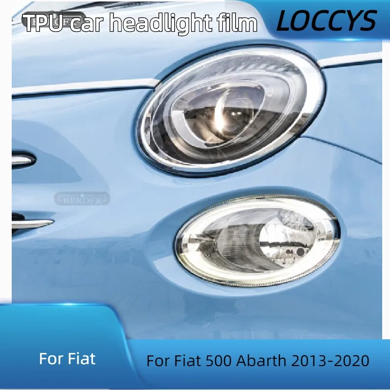 

For Fiat 500 Abarth 2013-2020 Car Headlight Protection Tint Film Smoke Black TPU Protective Transparent Sticker Accessories