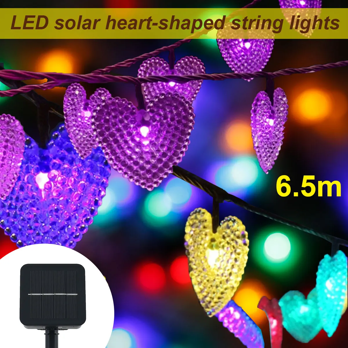 

Solar String Lights Heart Shaped Solar Powered 30 LEDs Decorative Light Garden Solar Lights Outdoor Decorative Solar Lights with