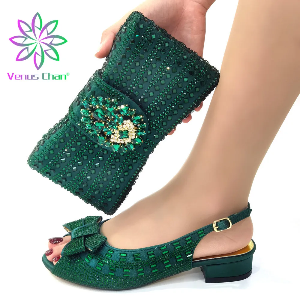 

2022 Arrival Italian Women Shoes and Bag Set Decorated with Rhinestone Plus Size Women Shoes 43 Wedding Shoes for Women Bride