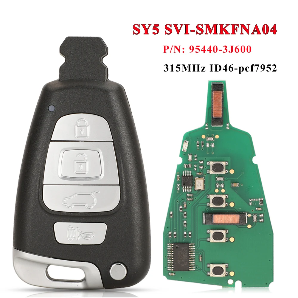 

Jingyuqin SY5 SVI-SMKFNA04 95440-3J500 / 95440-3J501 433MHz PCF7952A Chip дистанционный смарт ключ-брелок для Hyundai Veracruz 2007-2012