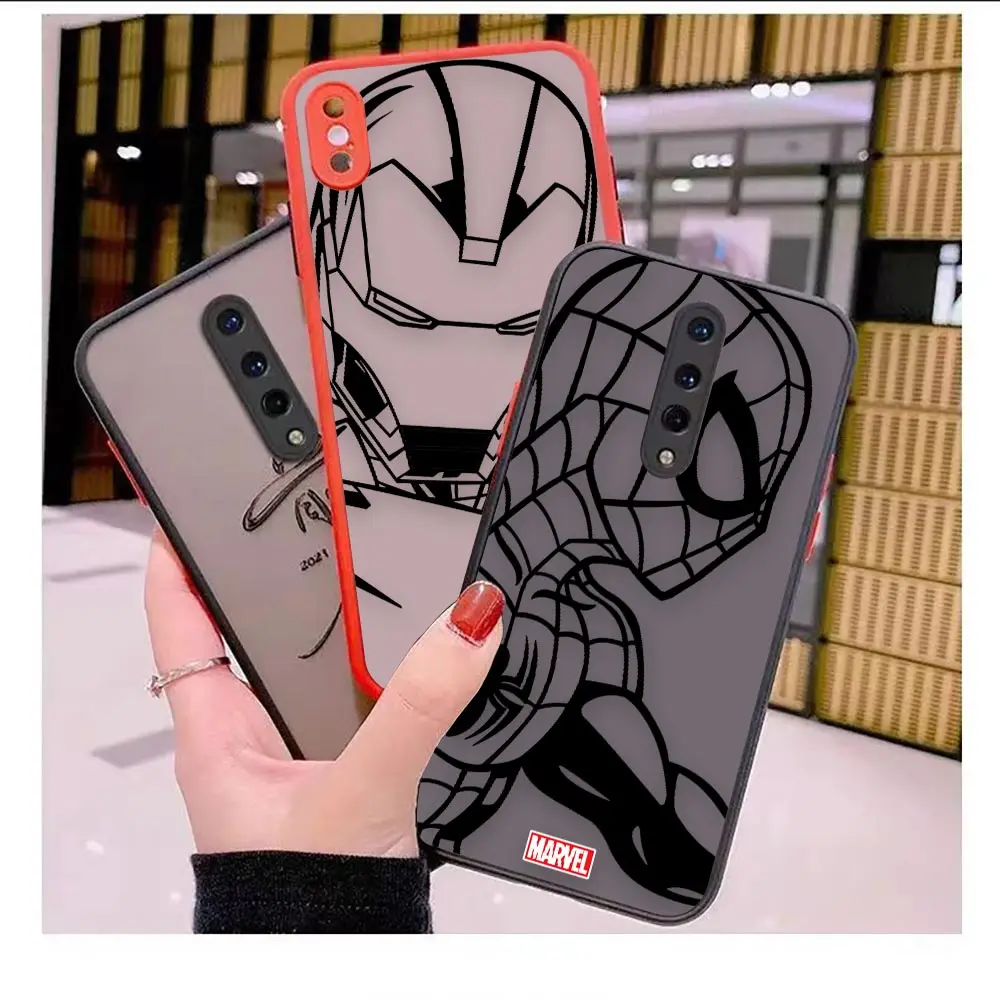 

Shockproof Case For Oneplus 5 5T 6 6T 7 7T 8 8T 9 10 NORD 2 CE CE2 N10 N100 Clear Hard Case Marvel Spider-Man Iron Man Sketch