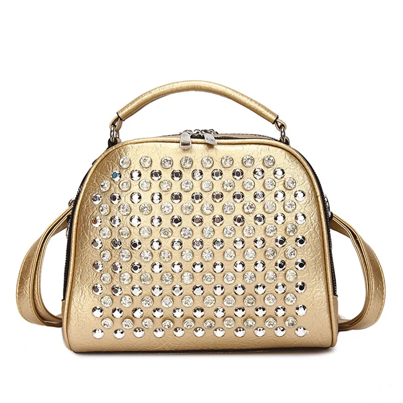 

Annmouler Fashion Women Shoulder Bag Large Capacity Top-handle Bag Multi-functional Backpack Crystal Leather Purse bolsa