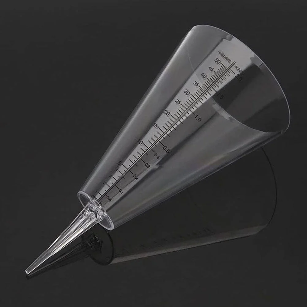 

Rain Glass Gauge Stand Cone Design Farming Plastic Shape Clear Scale Outdoor Transparent Conical Statue Gauges
