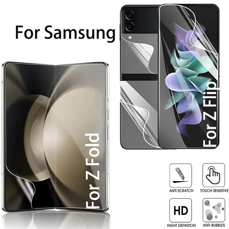 Для Samsung Galaxy Z Flip 5 4 3, Защита экрана для Z Fold 5 4 3 2, задняя пленка для телефона Z Flip5 Fold5 Flip4 Flip3, флип-флип, фотография