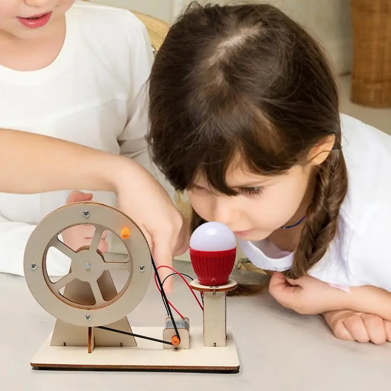 Игрушечный генератор с ручкой деревянный учебный набор для научных генераторов