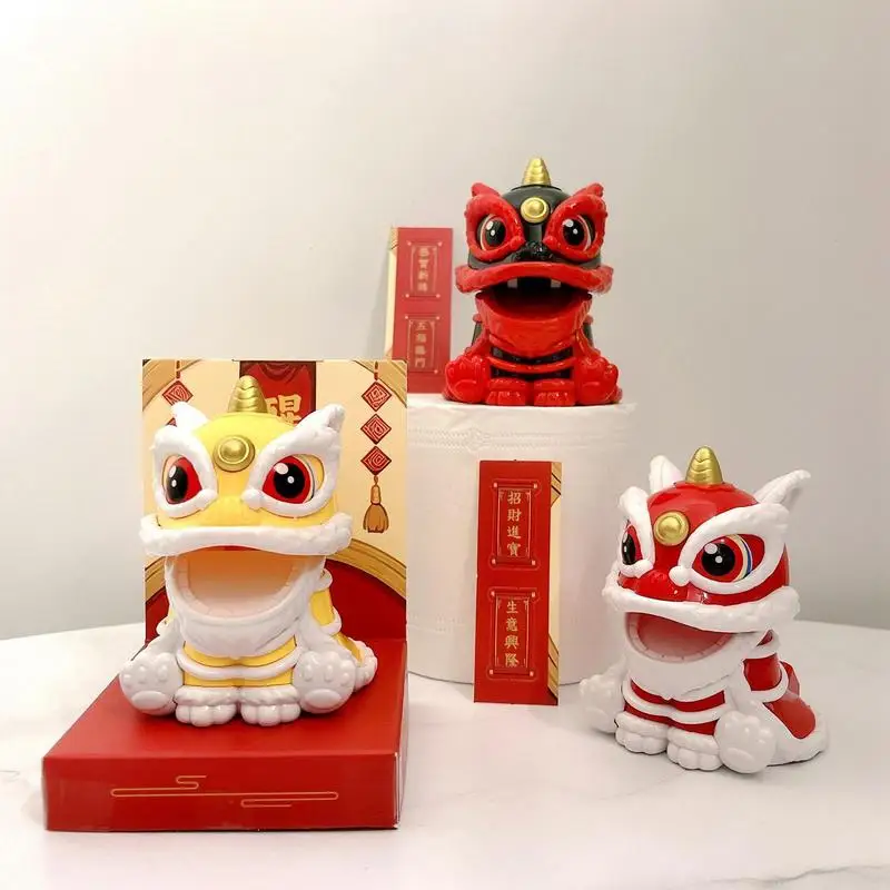 

Chinese Decorations Car Dashboard Lion Decorations Cute Car Ornament Lion Solar Power Car Dashboard Decor Car Interior Accessor
