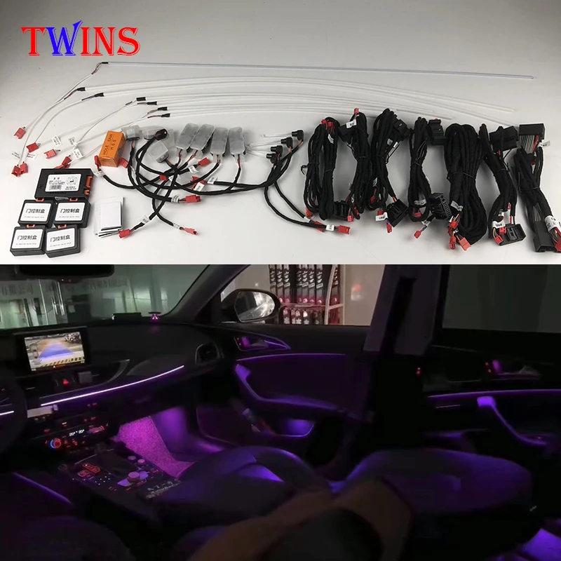 

Car inter LED ambient For Audi A6 C7 C7 PA A7 2012-2018 MMI control Interior ambient light door dashboard chair Atmosphere Light