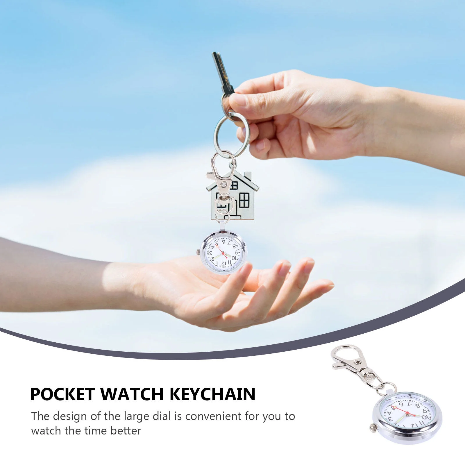 Nurse Table Mens Keychains Keyring Buckle Quartz Keychain Clip Pendant Strap Material: Alloy Child