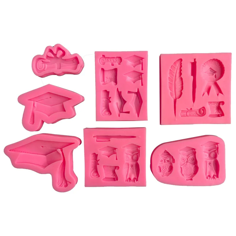 

DIY Occupation Series Silicone Mold Doctor Hat Pen Shaped Fondant Cake Decoration Chocolate Cookie Making Baking Tool Clay Mould