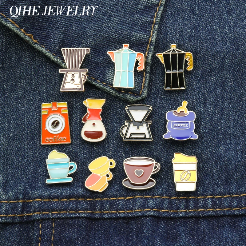

Coffee Lovers Enamel Pin Brooch Metal Badge Cup Bean Grinder Gift Accessories Jewelry Wholesale Lapel Backpack Hat Decoration