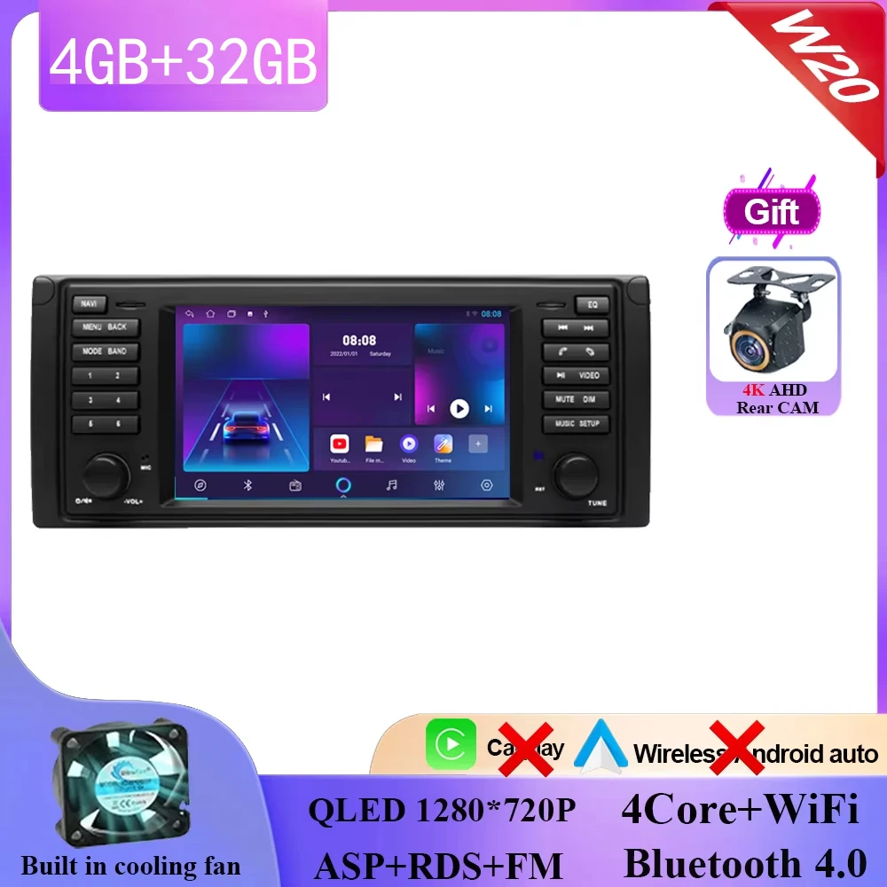 

Aps Auto7-дюймовый беспроводной автомобильный радиоприемник для BMW 5 серии E39 X5 E53 M5 1996-2003 Автомобильный мультимедийный плеер GPS-навигация 2din DVD 5G