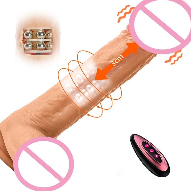 Реалистичный беспроводной вибратор PenisWireless телескопический большой