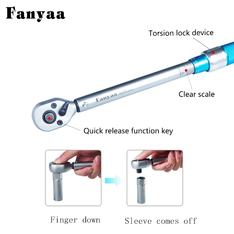 Набор динамометрических ключей Fanyaa 5 шт. привод 3/8 дюйма 10-60 нм точность 4% ремонт