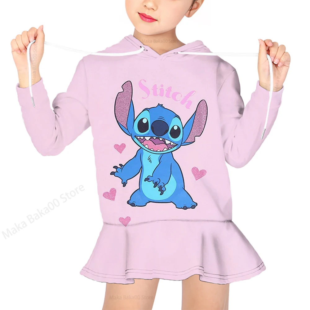

Children's clothing autumn and winter new hoodie sweater dress Disney Mickey and Minnie print casual cartoon girls top