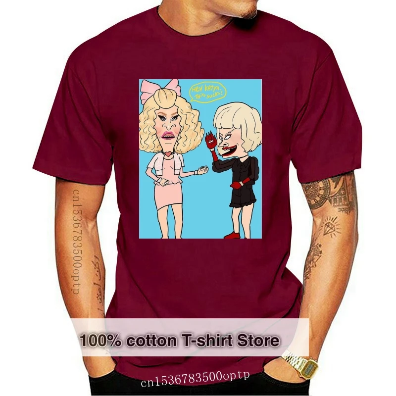 

Новинка, забавная черная футболка rupauthe Drag Race X Beavis и Butthead с карикатурой реалити-шоу, облегающая футболка