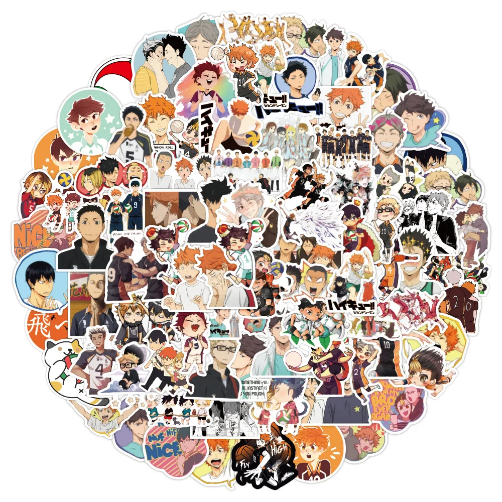 

50/100pcs Japan Anime Cartoon TV Haikyuu Stickers For Laptop Bicycle Guitar Skateboard Decor Waterproof Stickers