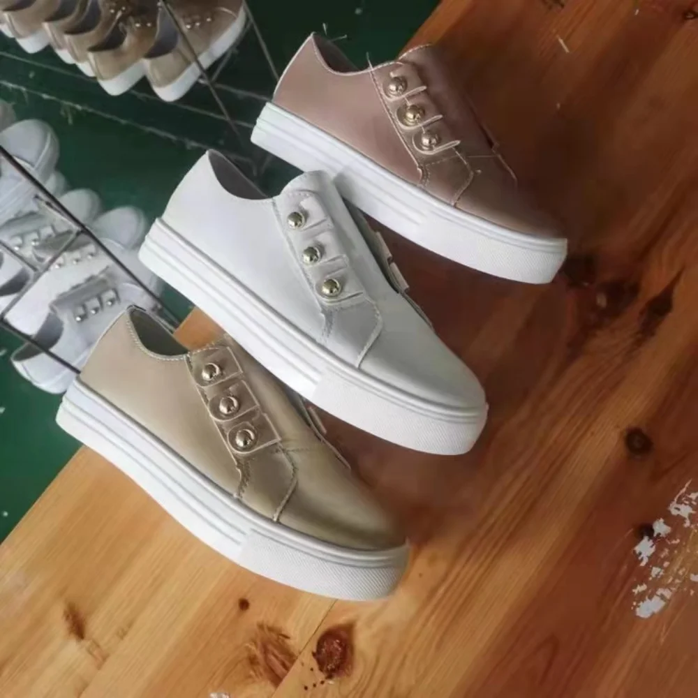 New Casual Ladies Thick Bottom Single Shoes Women's Platform Flat Bottom Lace Up Casual Sneakers Fashion Simple Women's Shoes