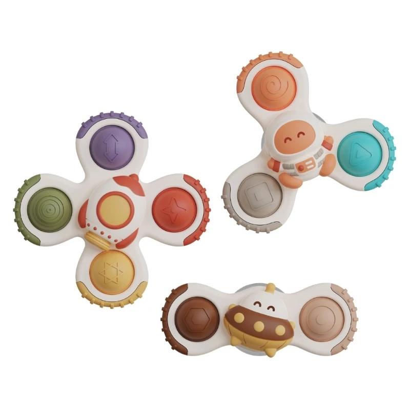 

Flexible Rotary-Sucker Bath Toy Education Bathtub Toy Toddler Teether 3pcs