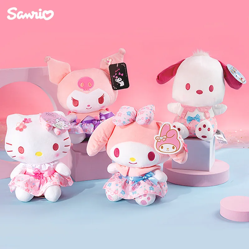 

Sweet Hello Kittys Plush Doll Sanrio Toys Kawaii Kuromi Cinnamoroll Pochacco Cartoon My Melody Plushie Girl Birthday Kids Gifts