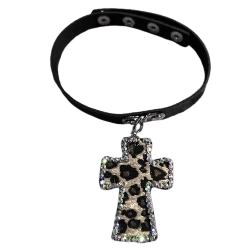 Сексуальное колье-чокер с крестом для женщин хип-хоп ожерелье бриллиантовым