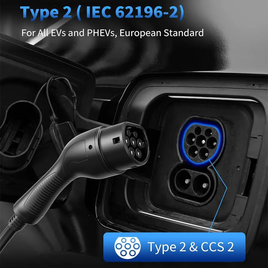 Автомобильное зарядное устройство для электромобиля 32 А 7 кВт 5 м однофазное