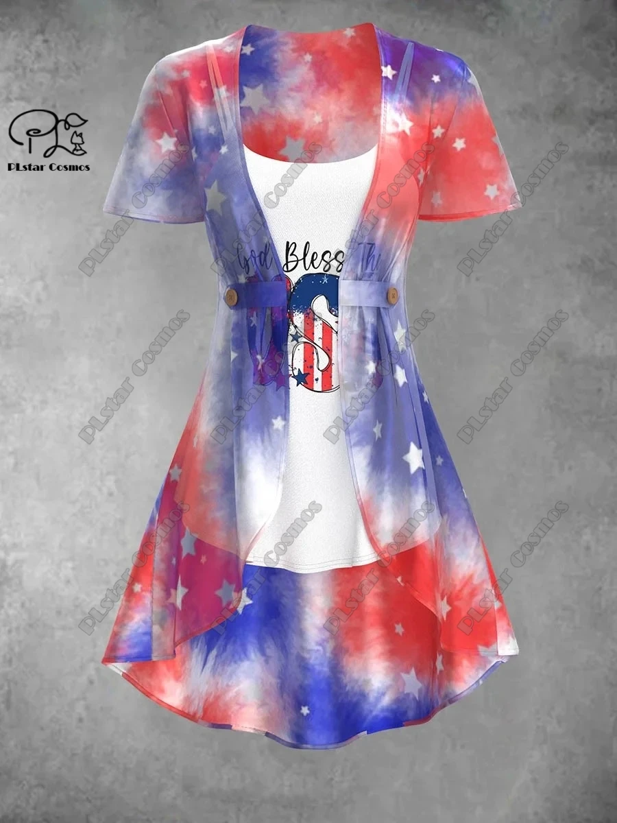 Женская Новинка патриотическая женская одежда PLstar Cosmos с 3D принтом прозрачный