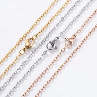 5pcslot 1mm 1 5mm 2mm thickness stainless steel chain necklace diy basic necklace for jewelry making 40cm 45cm 50cm