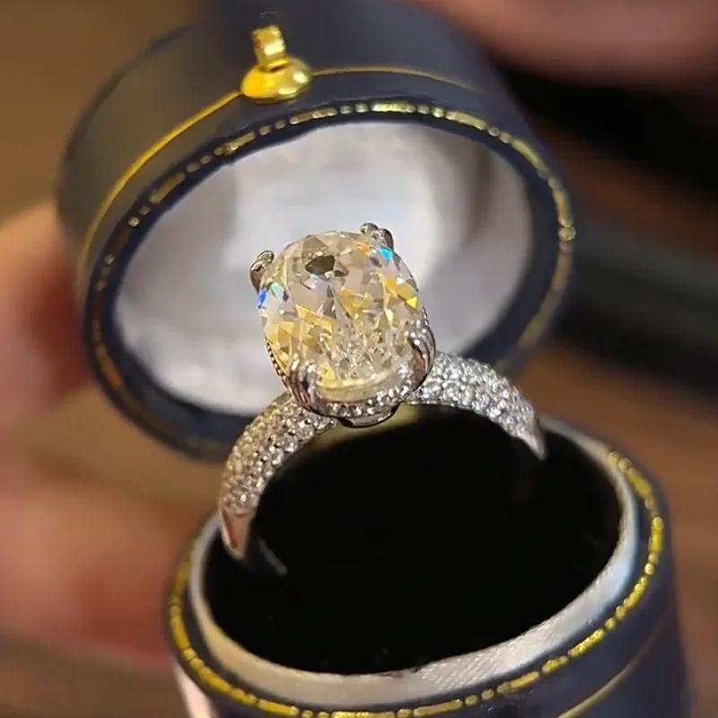 Фото Кольца CEICI 6CT 9X13MM 5A с цирконами для женщин, серебро S925 с покрытием из 18-каратного золота, обручальное кольцо с лабораторным бриллиантом в форме цветка, изысканные ювелирные изделия №2