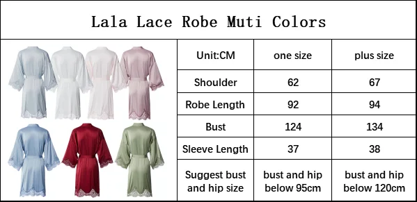 Bridal Robes Matt Satin Lace Robe with Trim Gown Wedding Bride Robes Bridesmaid Kimono Robe Bridesmaid Robe Bathrobe Women