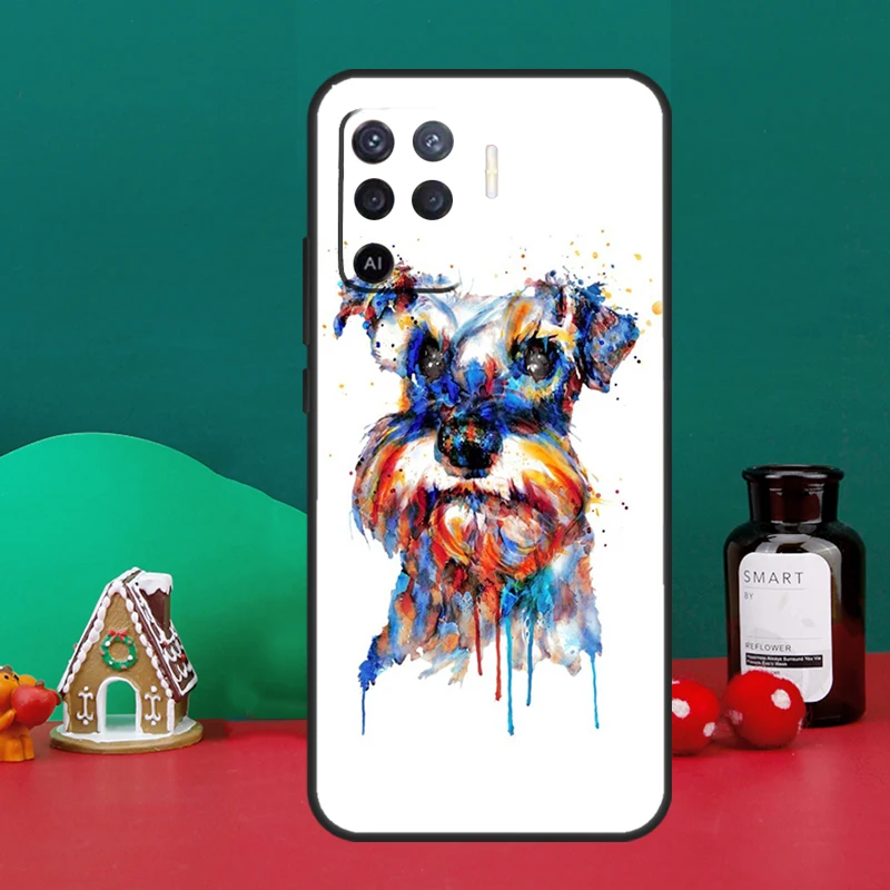 Мультяшная собака шнауцера для OPPO A96 A76 A16 A17 A57 A77 A15 A52 A72 A5 A9 A53 A91 A79 A58 A78 A98 A94 A74 A54