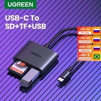 UGREEN USB C кардридер Тип C к USB SD Micro SD кардридер для iPad ноутбука аксессуары карта памяти адаптер SD кардридер