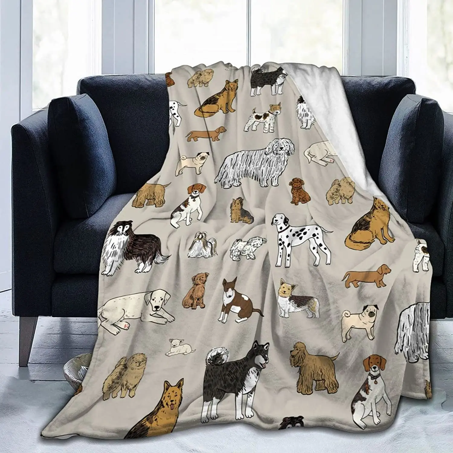 

Cute Cartoon Dog Blanket Kids Adults Lightweight Fluffy Soft Warm Throw Blankets for Bed Sofa Plush Sheet Bedspread Flannel Rug