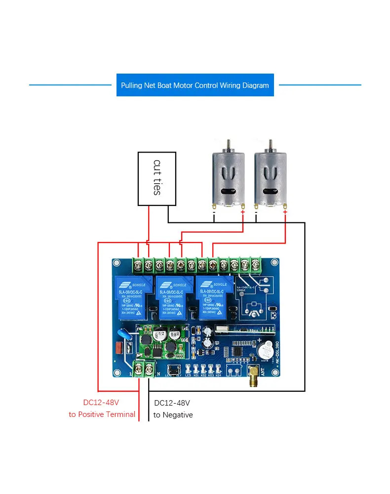 Комплект дистанционного управления 433 МГц DC12-48V для двигателей оборудования