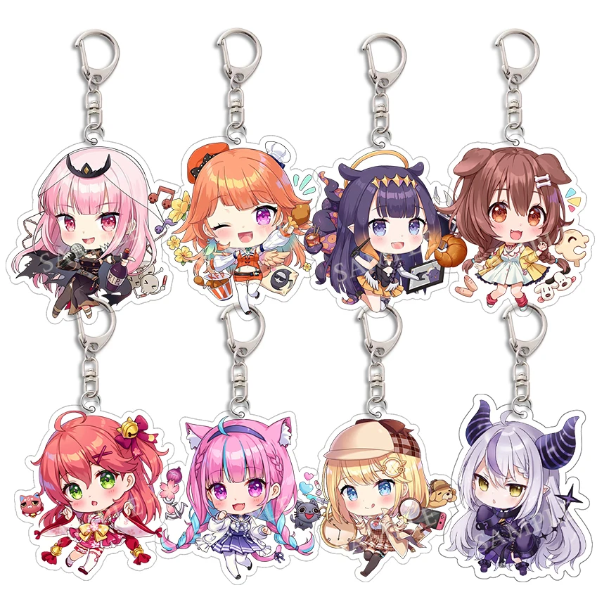 Модный брелок для ключей Hololive Vtuber с аниме-фигурками для косплея Inugami Korone Usada Beijing Ora Sakura Miko hositex Suisei, акриловый брелок
