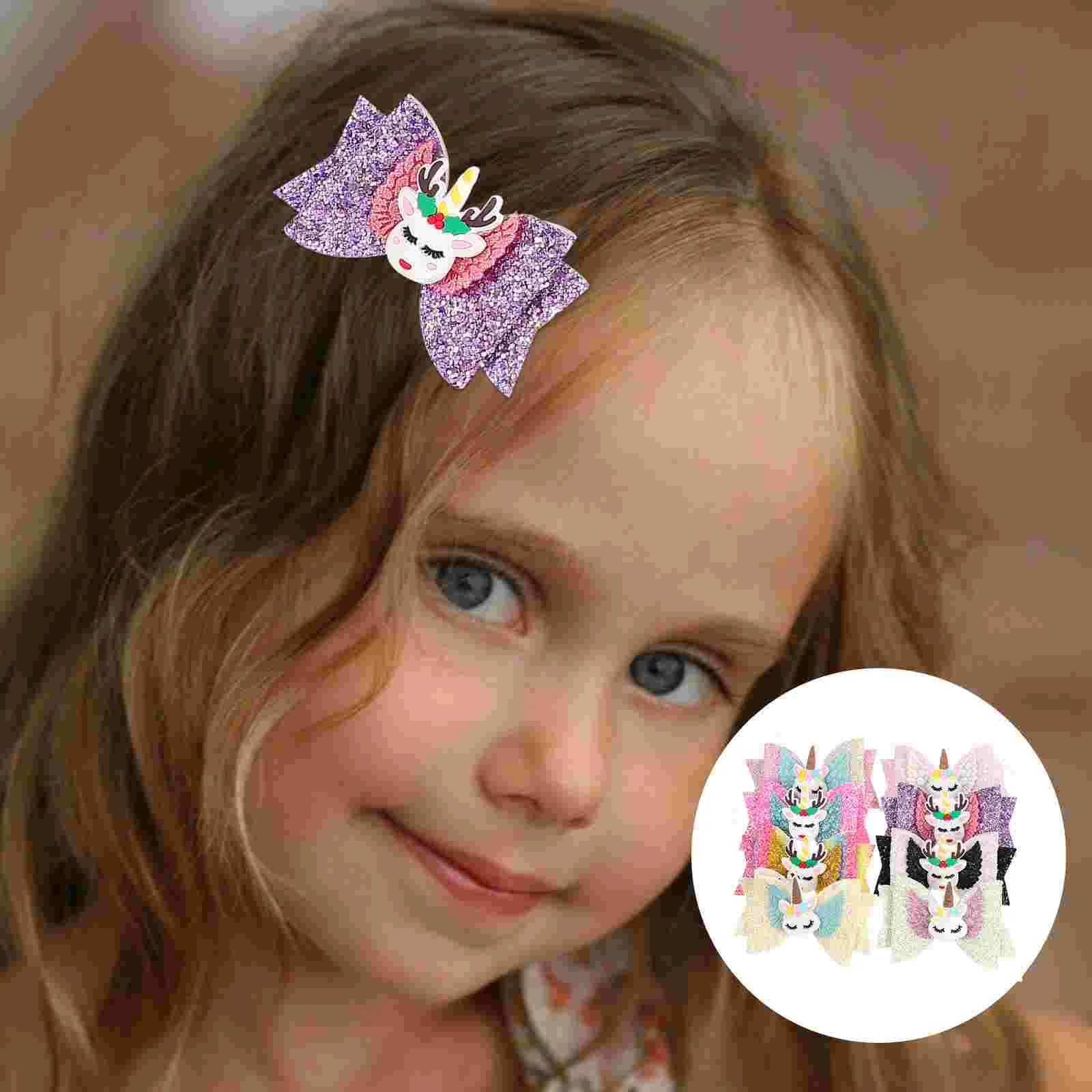 

8Pcs Unicorn Glitter Lovely Sequins Hair Clip Alligator Clips Headdress for Daily Wear Party Festival