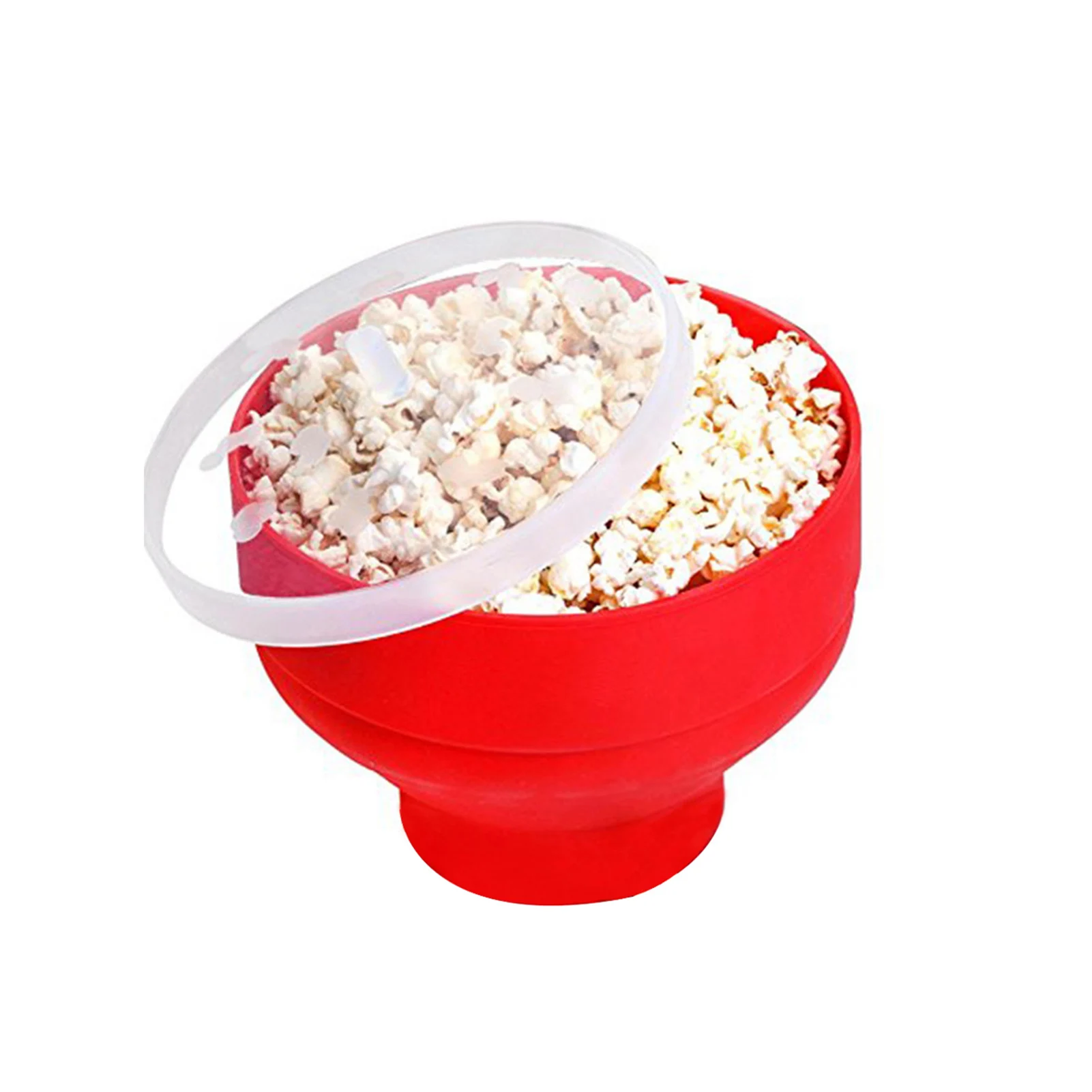 

Silicone Bowl Collapsible Microwave Popcorn Maker Popcorn Bowl Reusable Popcorn Popper Bucket With Lid Kitchen Supplies Bowl