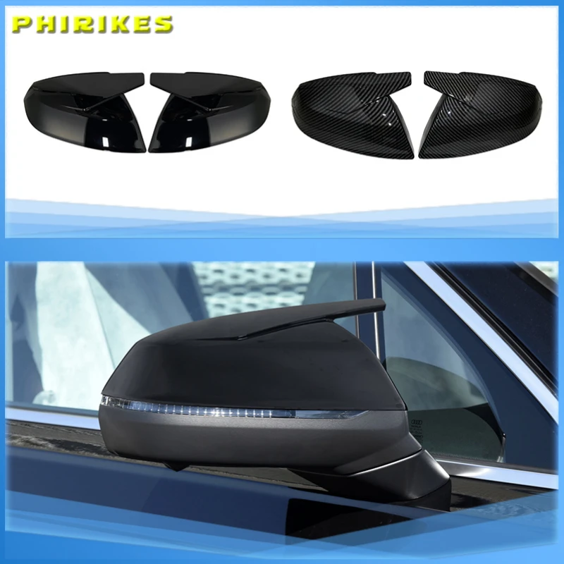 

Rearview Mirror Case Cover Gloss Black For Audi Q5 Q5L SQ5 Q7 SQ7 45 50 55 60 TDI TFSI Sline 2016-2021