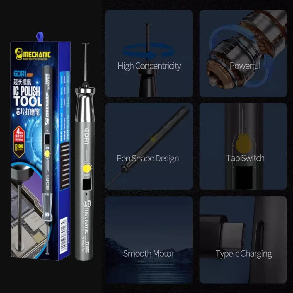 Механик GDR1 ручка для полировки чипов ручной инструмент микросхем мини