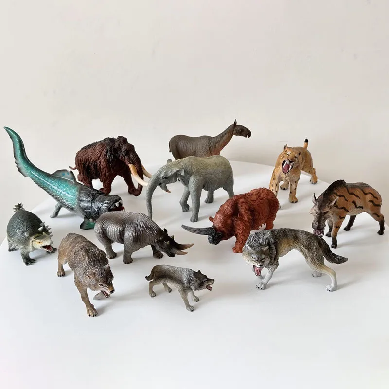 Фото В наличии новая образовательная игрушка Canma Mammoth Machairodus Deinotherium Paraceratherium Daeodon доисторическая модель животного игрушка №1