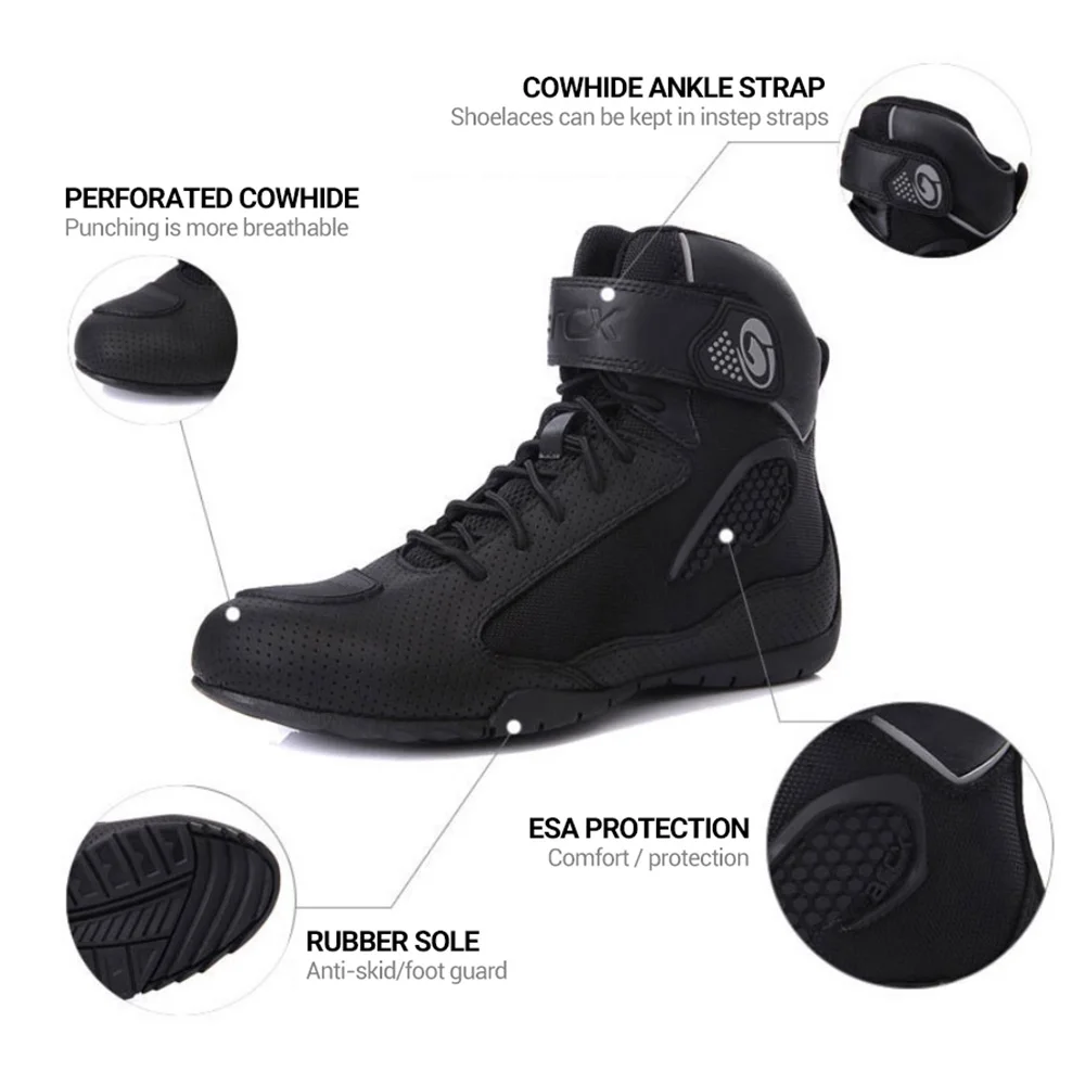 Мужские мотоциклетные ботинки дышащие водонепроницаемые для мотокросса четыре