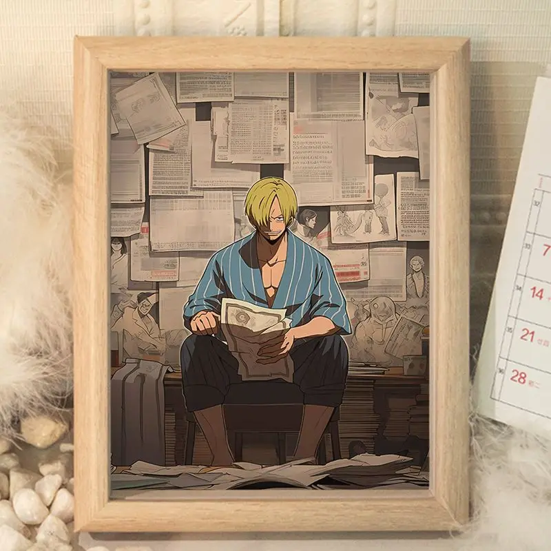 Цельная аниме периферийная настольная фоторамка Луффи Зоро настольные