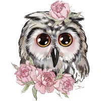 animal street icon women men clothes 230mm owl flower iron on transfer printing patches for clothing t shirt patch diy stickers