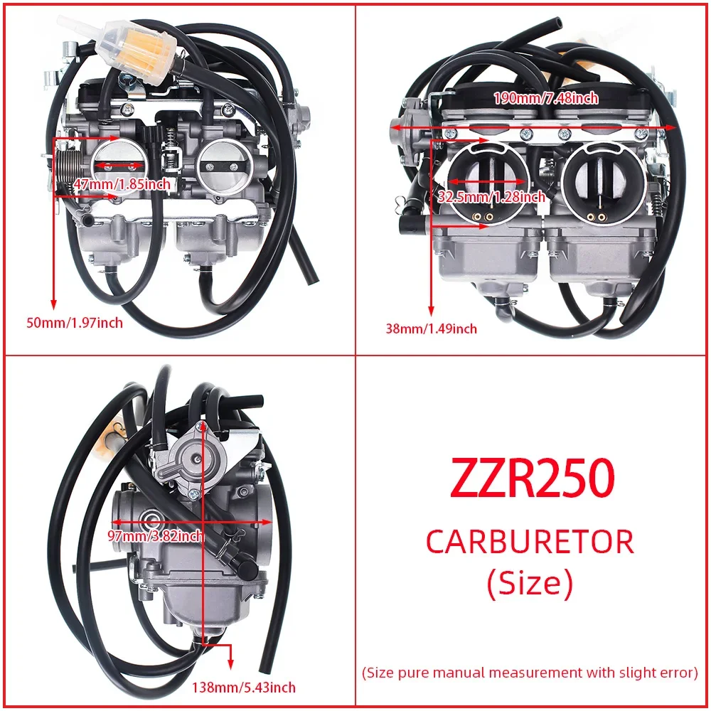 Карбюратор для Kawasaki Ninja 250R 250 EX250 ZZR250 1988-2007, карбюратор для мотоцикла 15001-1433 15003-1602 (art.: 3920cbec3e8ee) - 3920cbec3e8ee