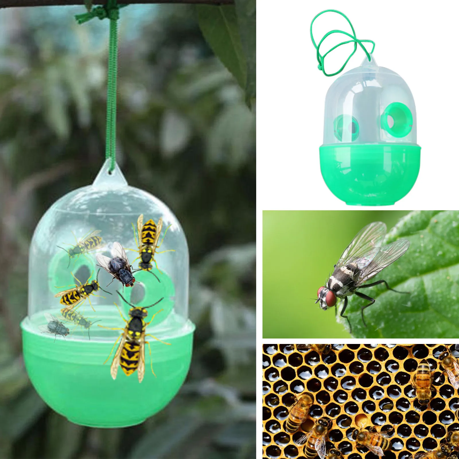 

Hanging Wasp Trap Bee Bug Pest Fruit Fly Killer Bee Bug Harmless Insect Catcher Insects Flies Hornet Trap Catcher Garden Tool2pC
