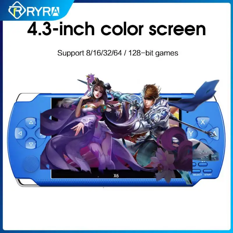 

Консоль игровая ручная RYRA X6, 4,3 дюйма, HD экран, карта памяти 8 Гб, для NES/GBA, более 10000 + бесплатных игр