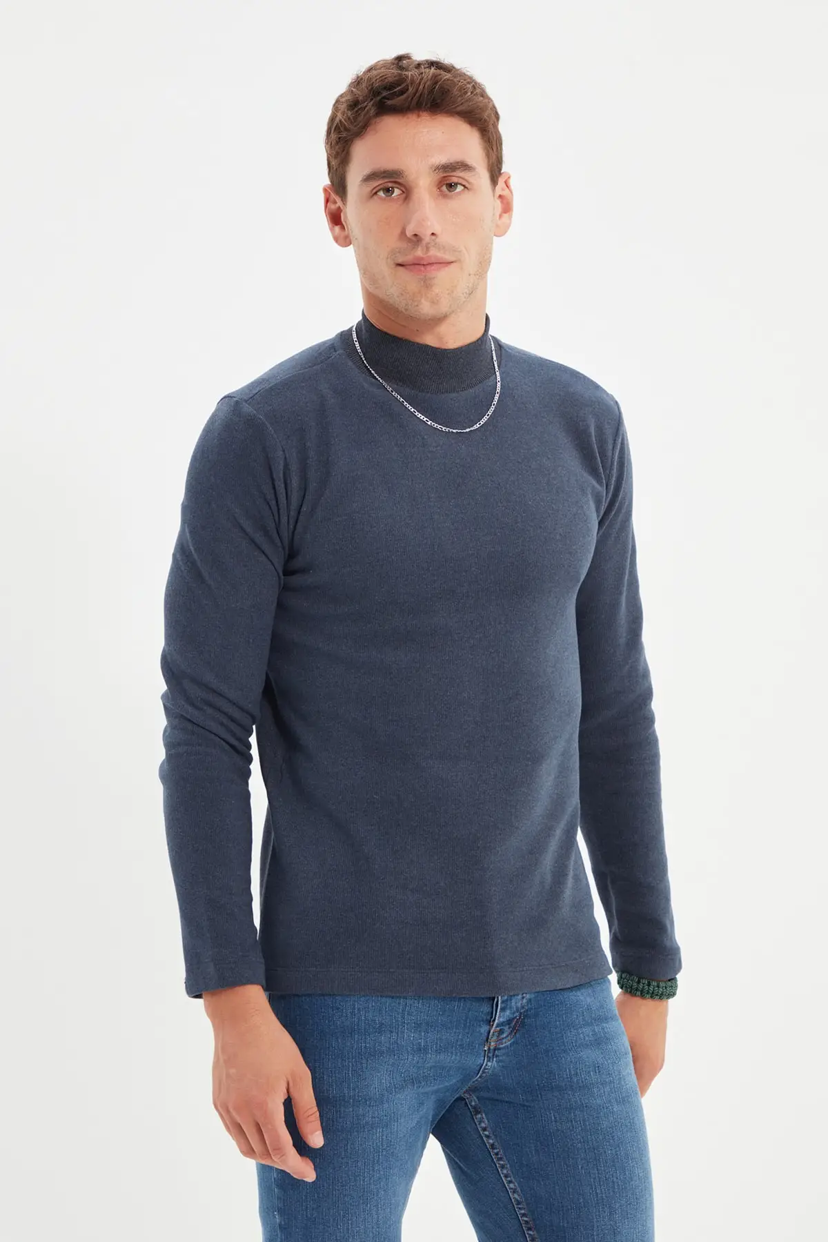 

Мужская Облегающая водолазка с длинным рукавом TMNAW21TS0280